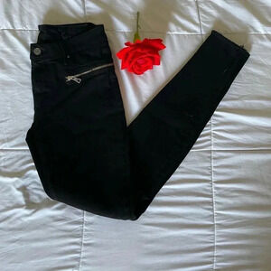 RtA Road to Awe zip black skinny denim